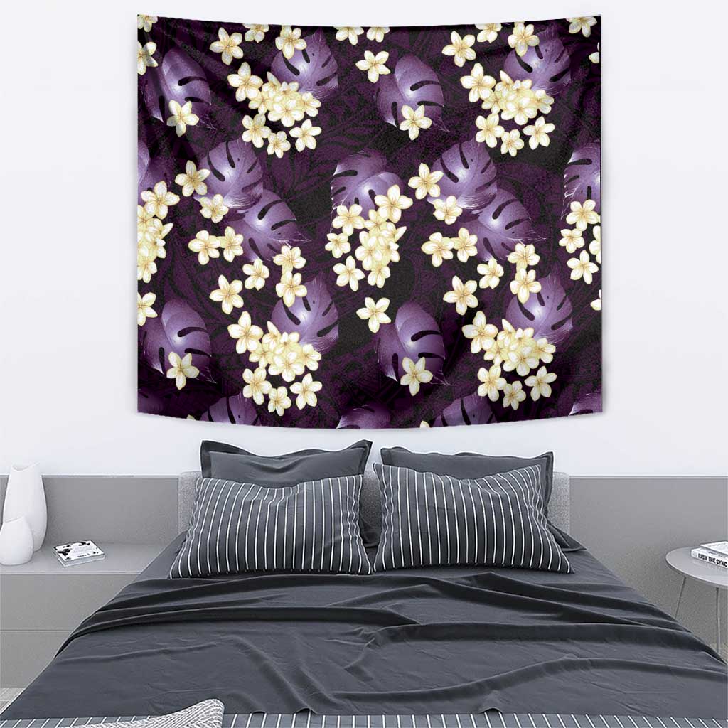 Purple Tropical Hawaii Tapestry Seamless Monstera Plumeria Hawaiian Pattern LT14 - Polynesian Pride