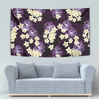 Purple Tropical Hawaii Tapestry Seamless Monstera Plumeria Hawaiian Pattern LT14 - Polynesian Pride