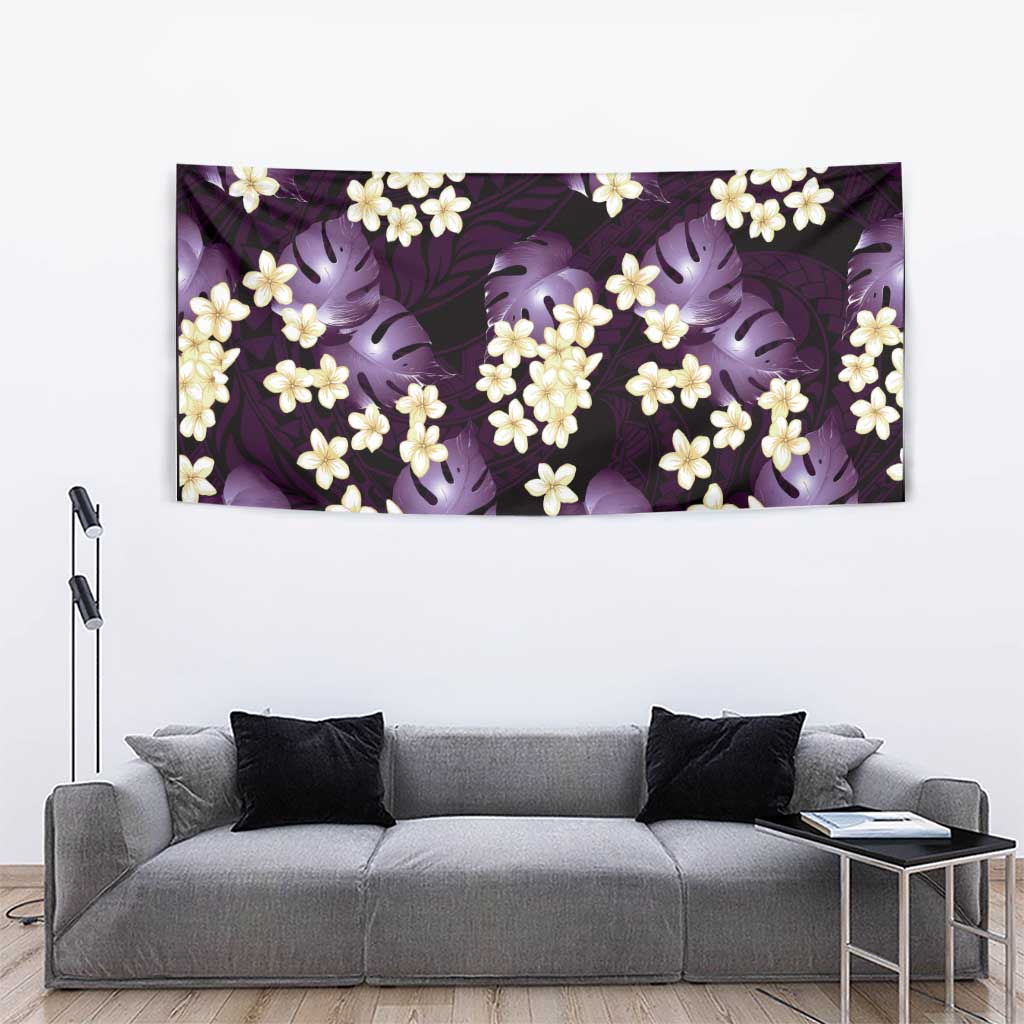 Purple Tropical Hawaii Tapestry Seamless Monstera Plumeria Hawaiian Pattern LT14 - Polynesian Pride