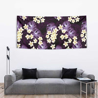 Purple Tropical Hawaii Tapestry Seamless Monstera Plumeria Hawaiian Pattern LT14 - Polynesian Pride