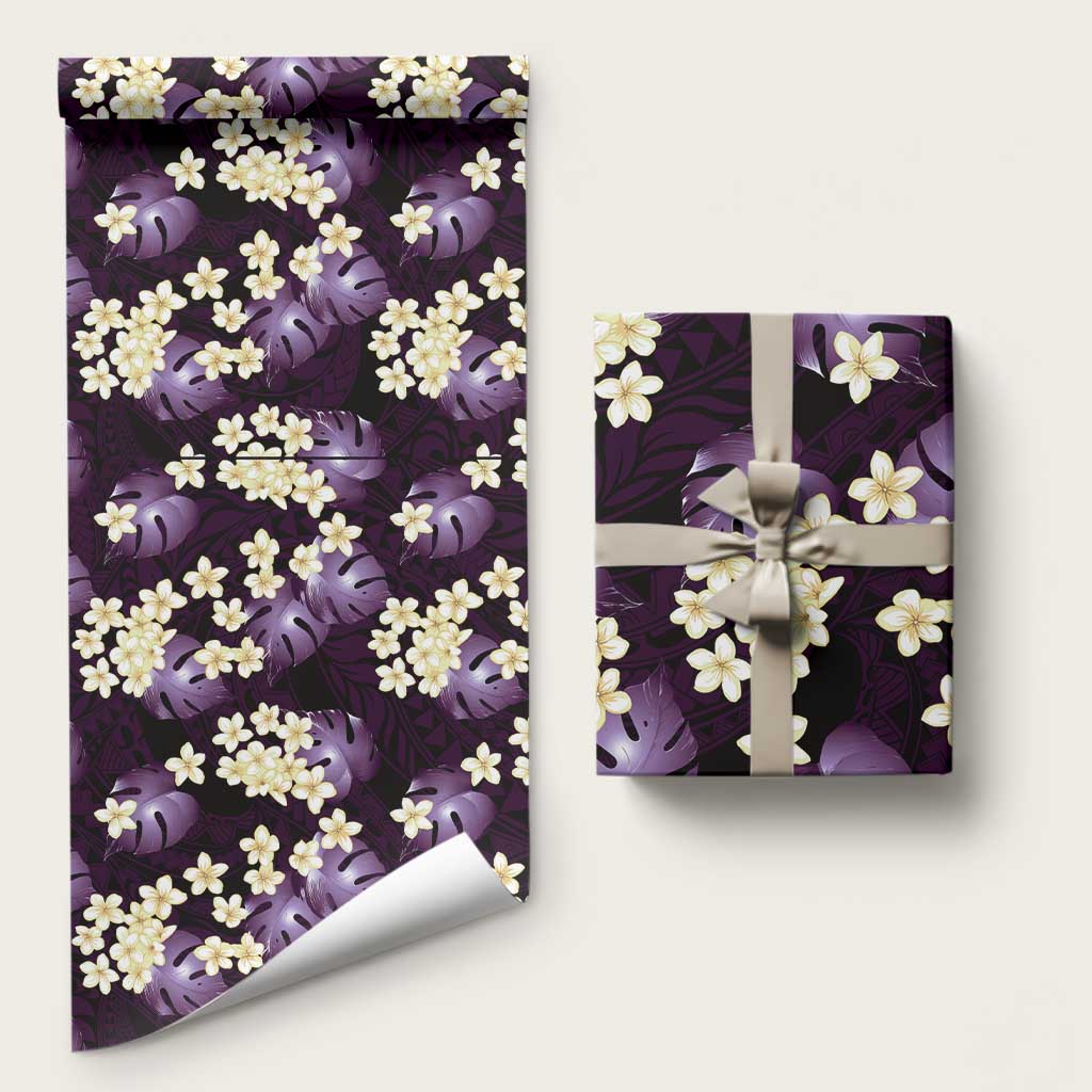 Purple Tropical Hawaii Wrapping Paper Seamless Monstera Plumeria Hawaiian Pattern - Polynesian Pride