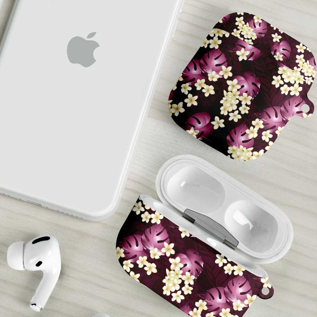 Pink Tropical Hawaii AirPods Case Seamless Monstera Plumeria Hawaiian Pattern - Polynesian Pride
