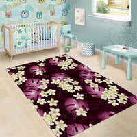 Pink Tropical Hawaii Area Rug Seamless Monstera Plumeria Hawaiian Pattern - Polynesian Pride