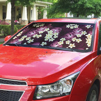 Pink Tropical Hawaii Auto Sun Shade Seamless Monstera Plumeria Hawaiian Pattern - Polynesian Pride