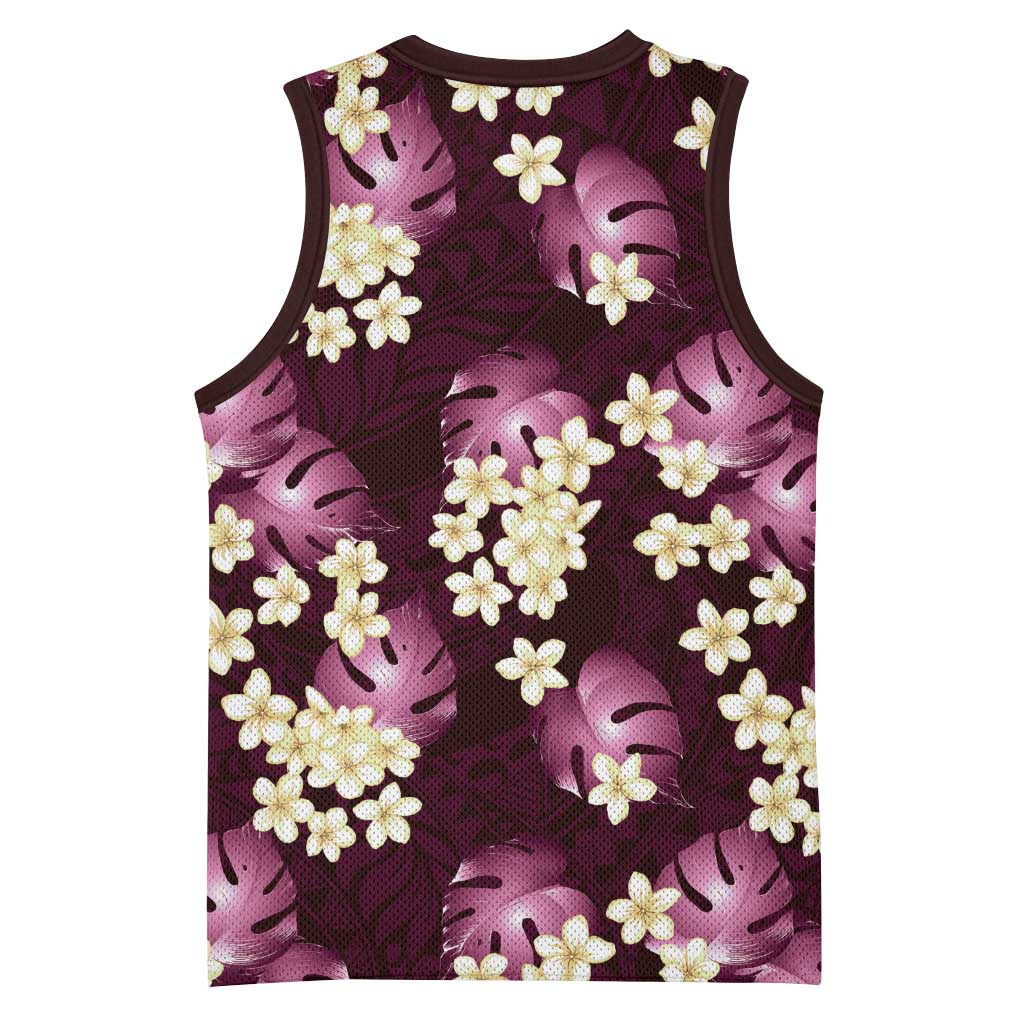 Pink Tropical Hawaii Basketball Jersey Seamless Monstera Plumeria Hawaiian Pattern LT14 - Polynesian Pride