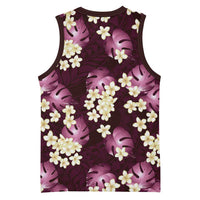 Pink Tropical Hawaii Basketball Jersey Seamless Monstera Plumeria Hawaiian Pattern LT14 - Polynesian Pride
