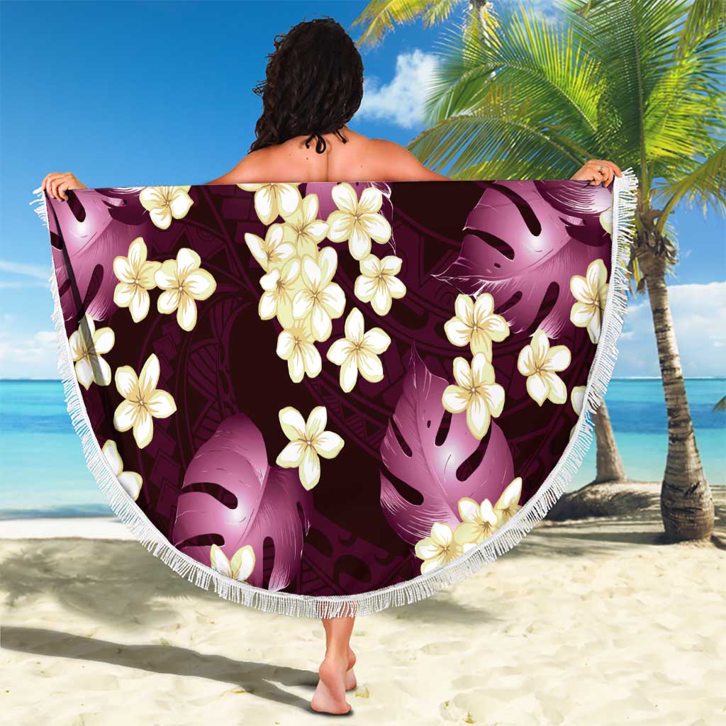 Pink Tropical Hawaii Beach Blanket Seamless Monstera Plumeria Hawaiian Pattern - Polynesian Pride