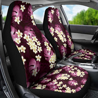 Pink Tropical Hawaii Car Seat Cover Seamless Monstera Plumeria Hawaiian Pattern - Polynesian Pride