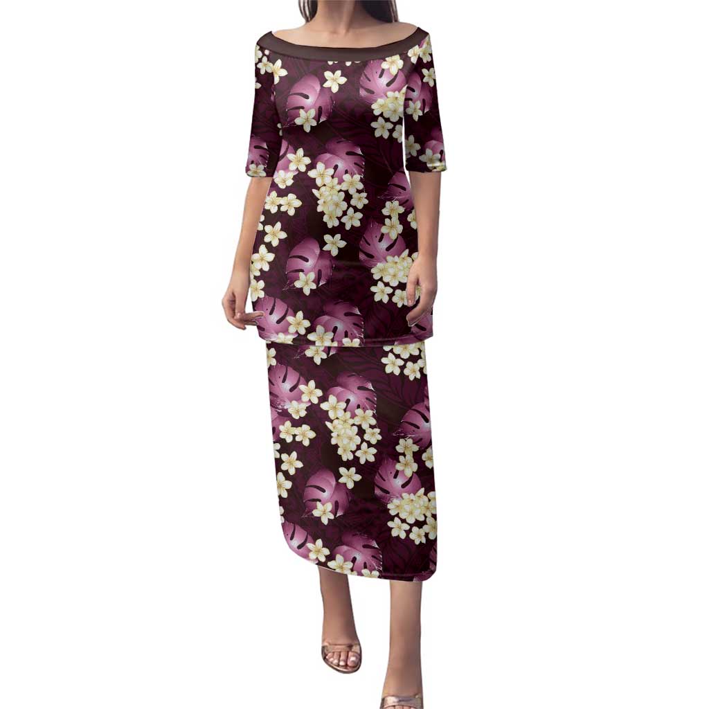 Pink Tropical Hawaii Family Matching Puletasi and Hawaiian Shirt Seamless Monstera Plumeria Hawaiian Pattern - Polynesian Pride