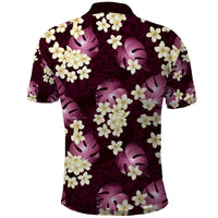 Pink Tropical Hawaii Polo Shirt Seamless Monstera Plumeria Hawaiian Pattern - Polynesian Pride