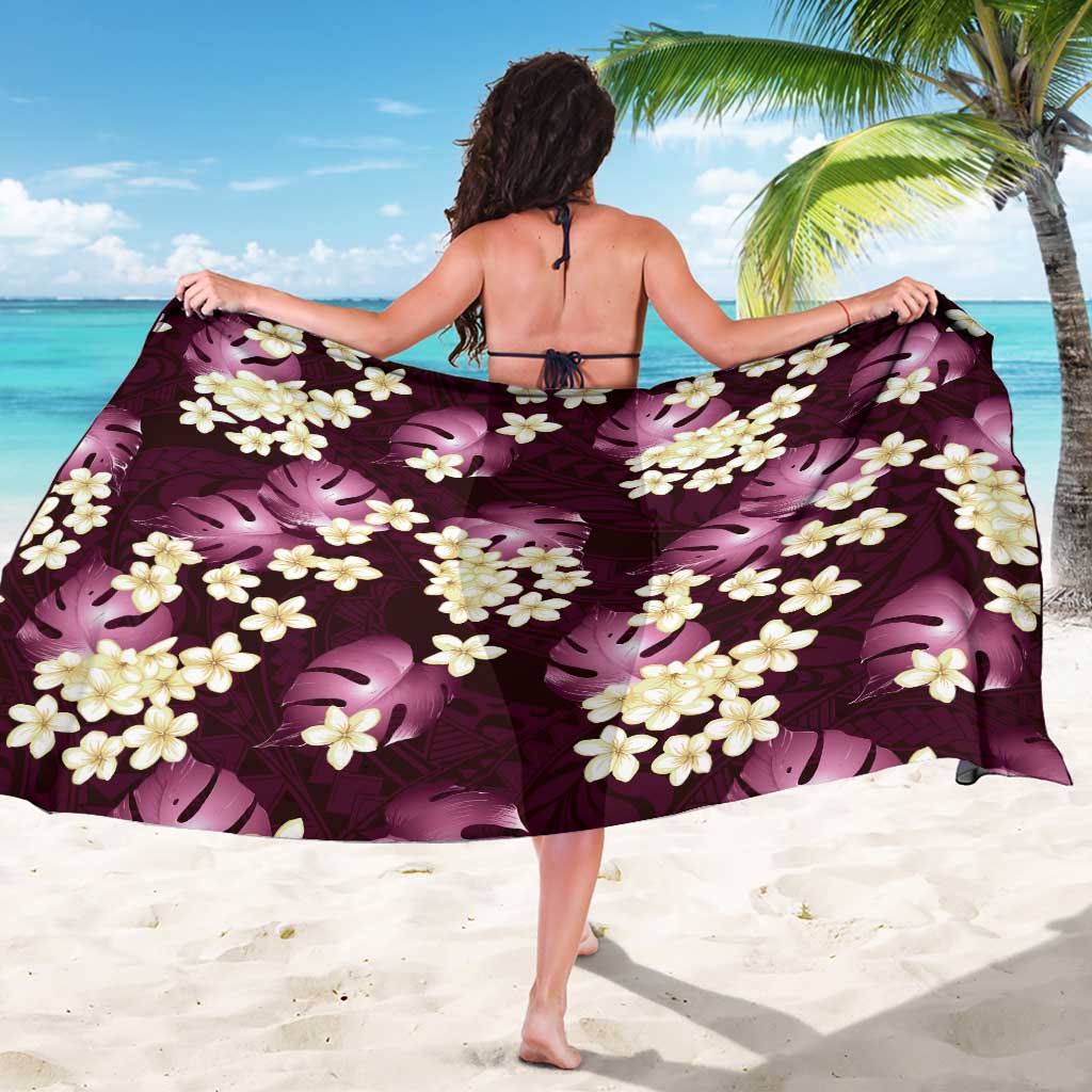 Pink Tropical Hawaii Sarong Seamless Monstera Plumeria Hawaiian Pattern - Polynesian Pride