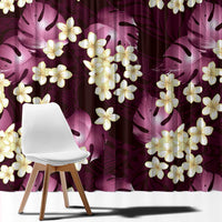 Pink Tropical Hawaii Window Curtain Seamless Monstera Plumeria Hawaiian Pattern - Polynesian Pride