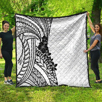 Black White Polynesia Tropical Flowers Quilt LT14 - Polynesian Pride