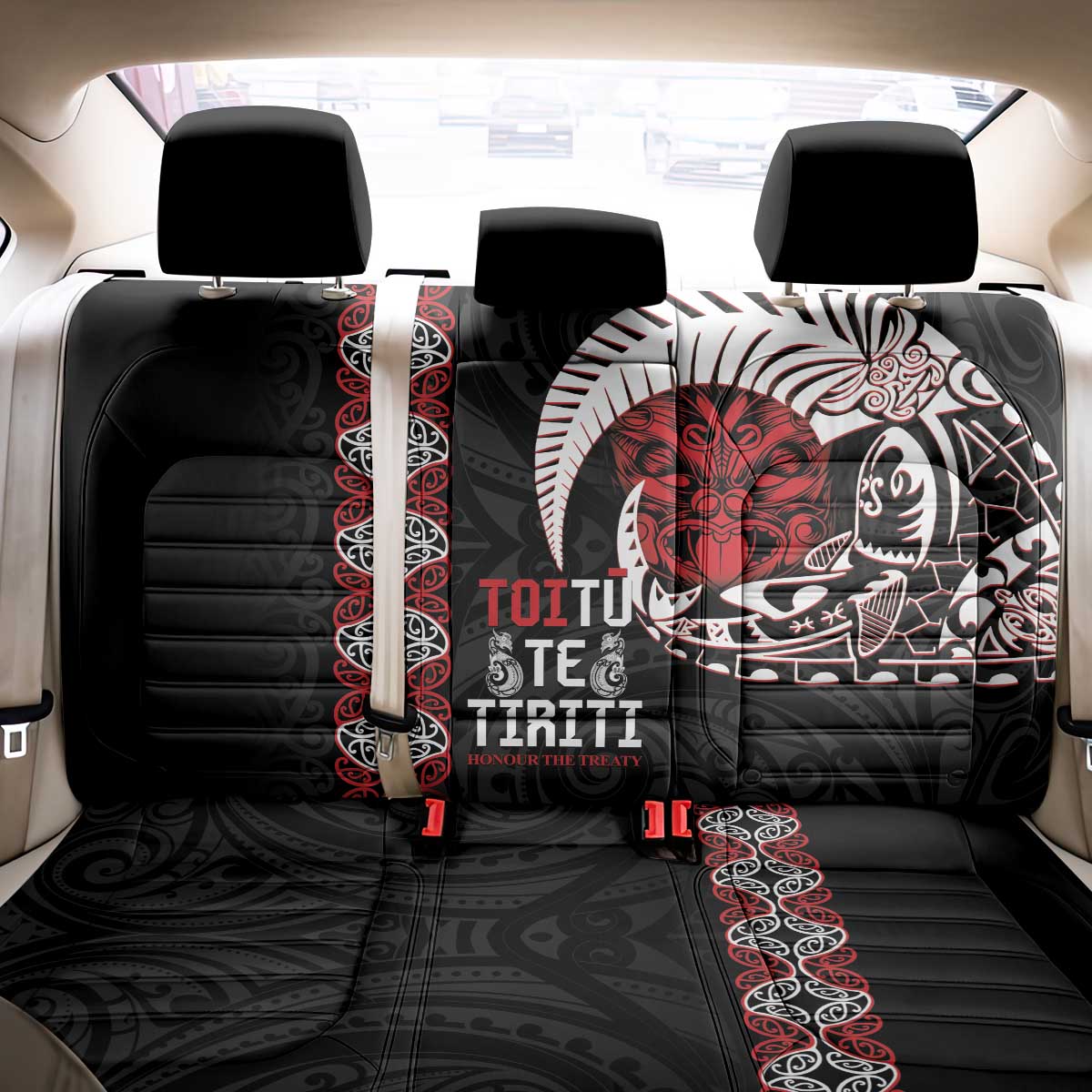 Aotearoa Toitu Te Tiriti Back Car Seat Cover Honour The Treaty Maori Haka