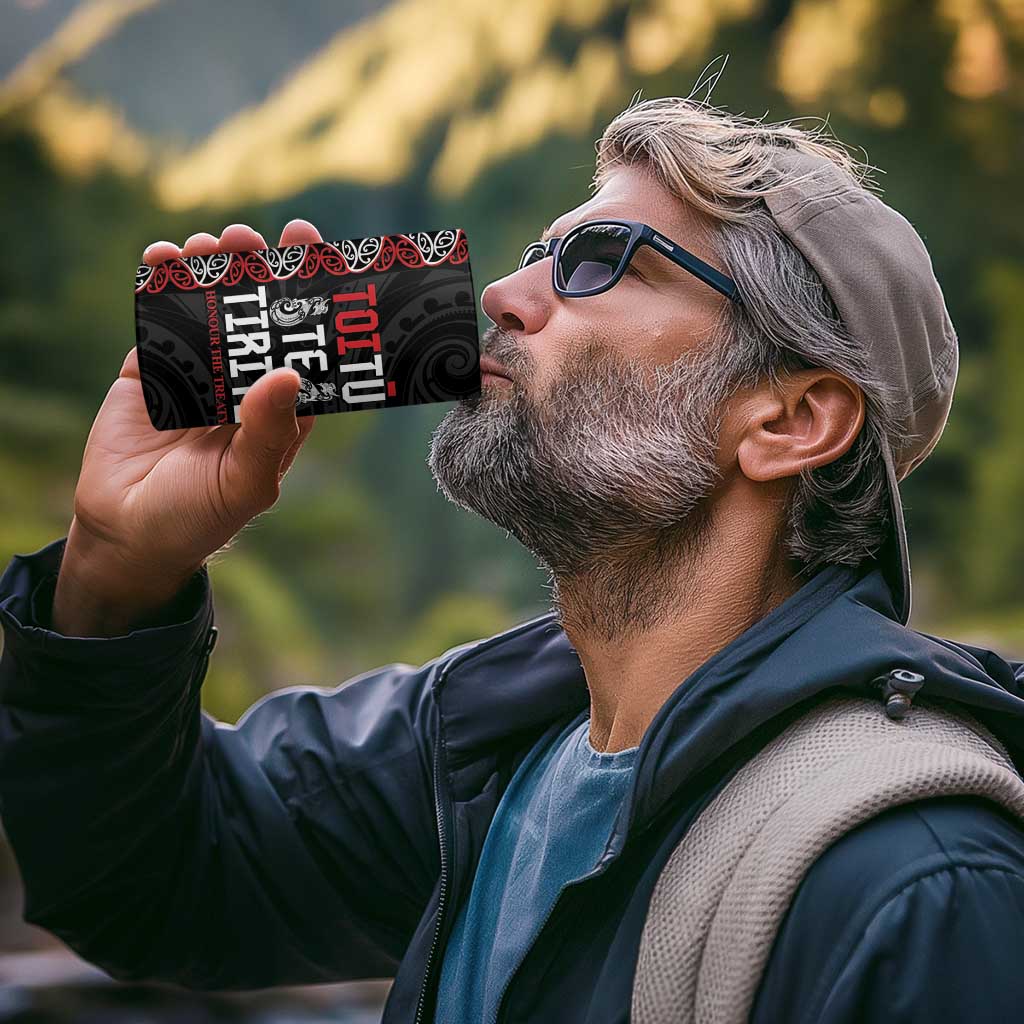 Aotearoa Toitu Te Tiriti 4 in 1 Can Cooler Tumbler Honour The Treaty Maori Haka