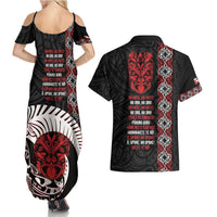 Aotearoa Toitu Te Tiriti Couples Matching Summer Maxi Dress and Hawaiian Shirt Honour The Treaty Maori Haka