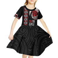 Aotearoa Toitu Te Tiriti Kid Short Sleeve Dress Honour The Treaty Maori Haka LT14 - Polynesian Pride