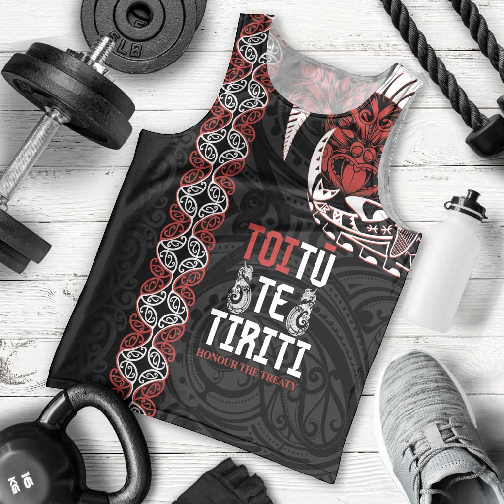 Aotearoa Toitu Te Tiriti Men Tank Top Honour The Treaty Maori Haka