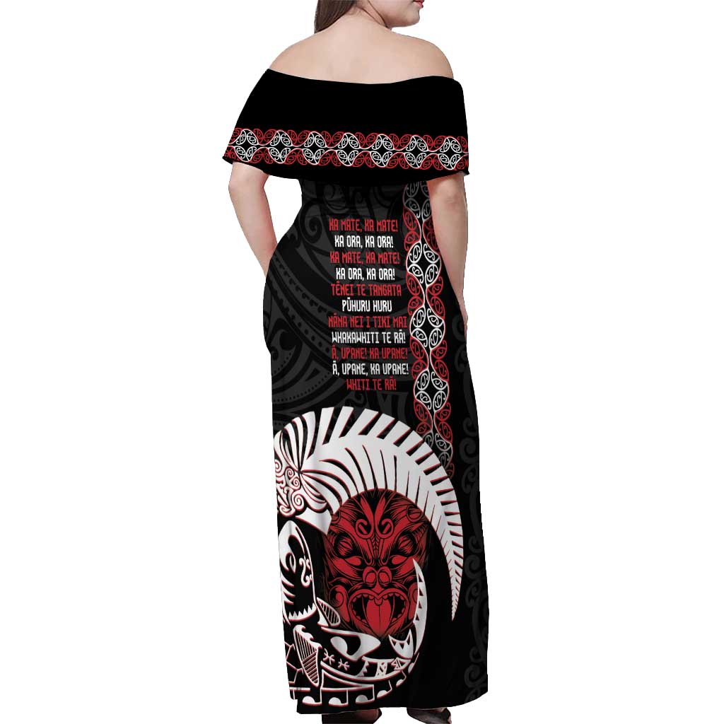Aotearoa Toitu Te Tiriti Off Shoulder Maxi Dress Honour The Treaty Maori Haka LT14 - Polynesian Pride