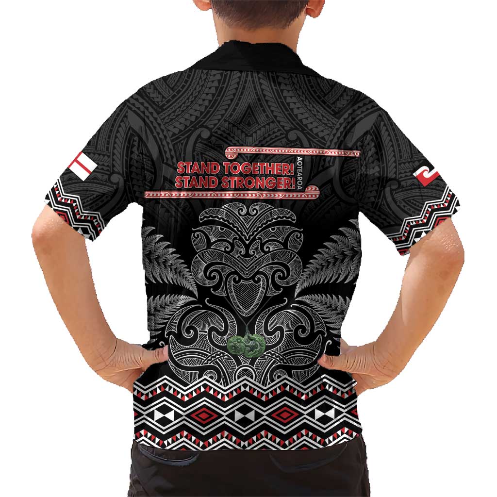 Aotearoa Toitu Te Tiriti Kid Hawaiian Shirt Stand Together! Stand Stronger! - NZ Tiki LT14 - Polynesian Pride