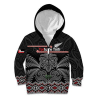 Aotearoa Toitu Te Tiriti Kid Hoodie Stand Together! Stand Stronger! - NZ Tiki LT14 Zip Hoodie Black - Polynesian Pride