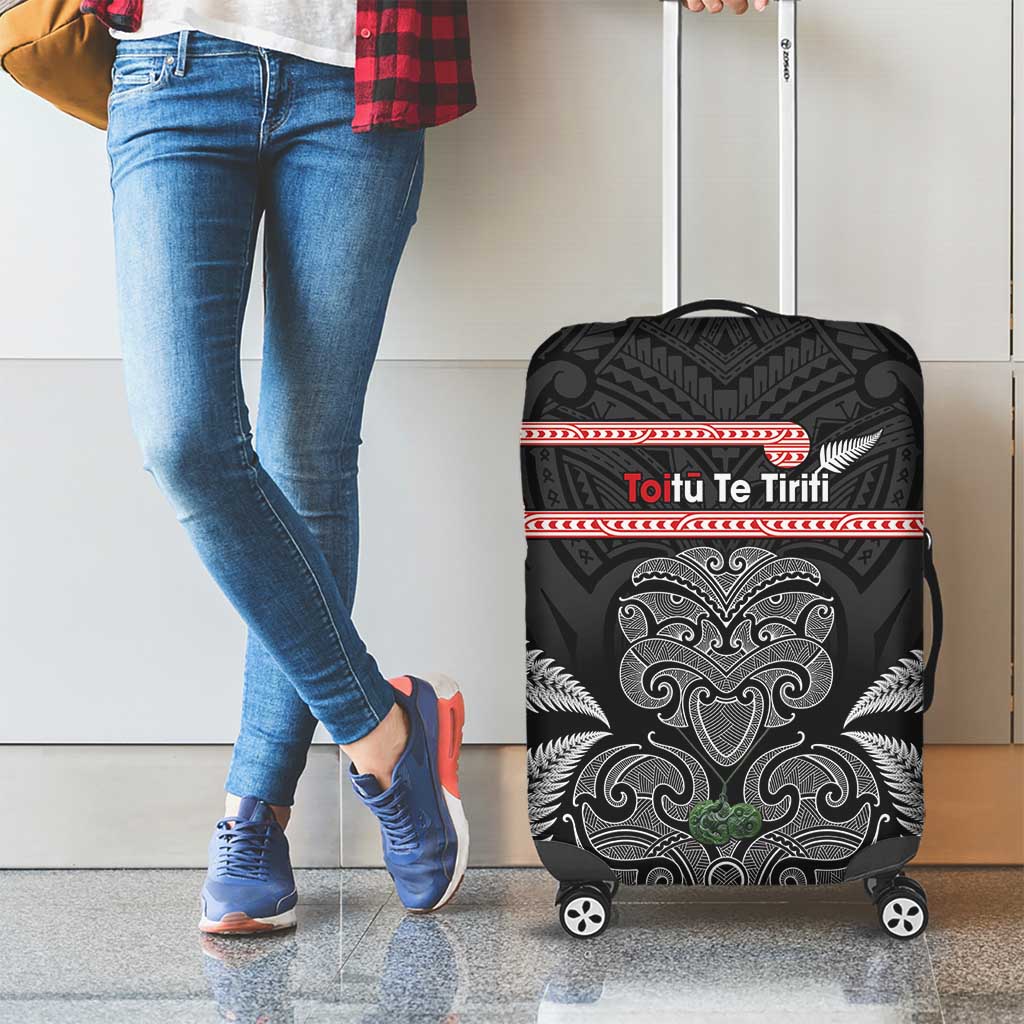 Aotearoa Toitu Te Tiriti Luggage Cover Stand Together! Stand Stronger! - NZ Tiki LT14 - Polynesian Pride