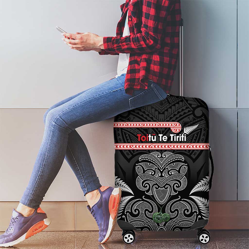 Aotearoa Toitu Te Tiriti Luggage Cover Stand Together! Stand Stronger! - NZ Tiki LT14 - Polynesian Pride