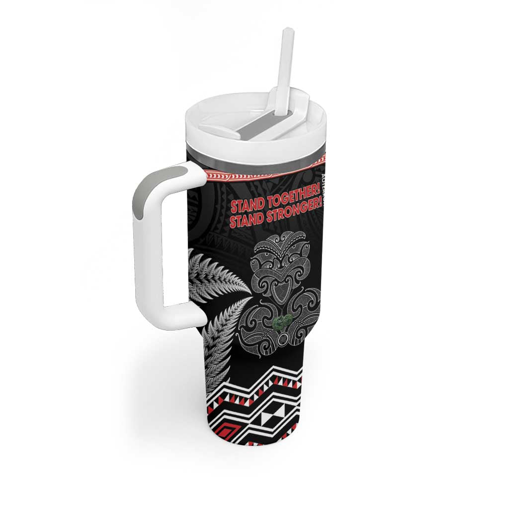 Aotearoa Toitu Te Tiriti Tumbler With Handle Stand Together! Stand Stronger! - NZ Tiki