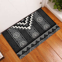 Black Taniko Aotearoa Rubber Doormat Niho Taniwha Mix Poutama LT14