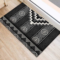 Black Taniko Aotearoa Rubber Doormat Niho Taniwha Mix Poutama LT14