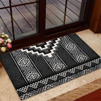 Black Taniko Aotearoa Rubber Doormat Niho Taniwha Mix Poutama LT14