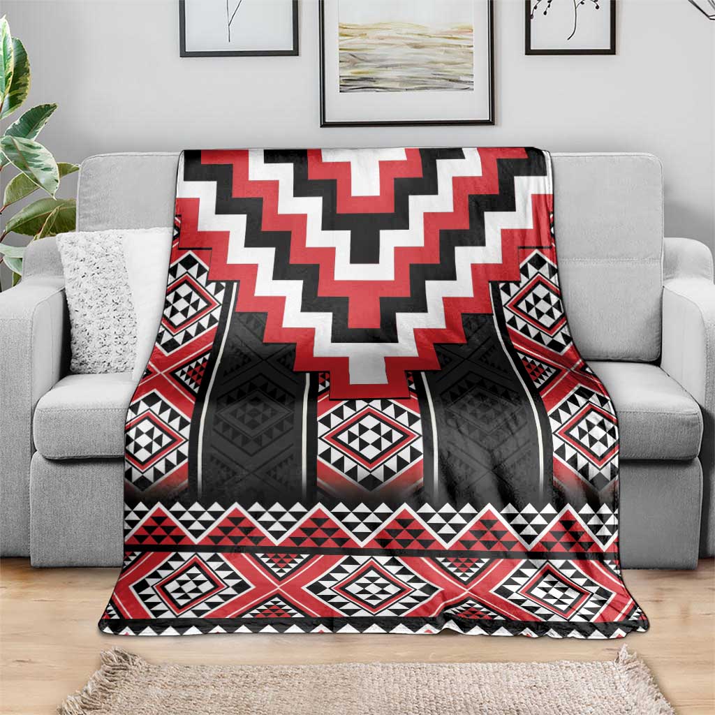 Red Taniko Aotearoa Blanket Niho Taniwha Mix Poutama LT14