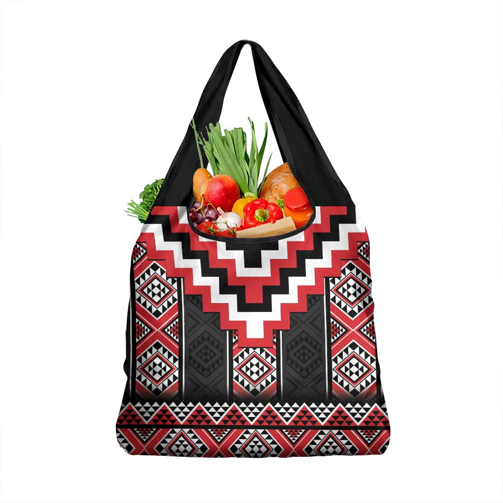 Red Taniko Aotearoa Grocery Bag Niho Taniwha Mix Poutama