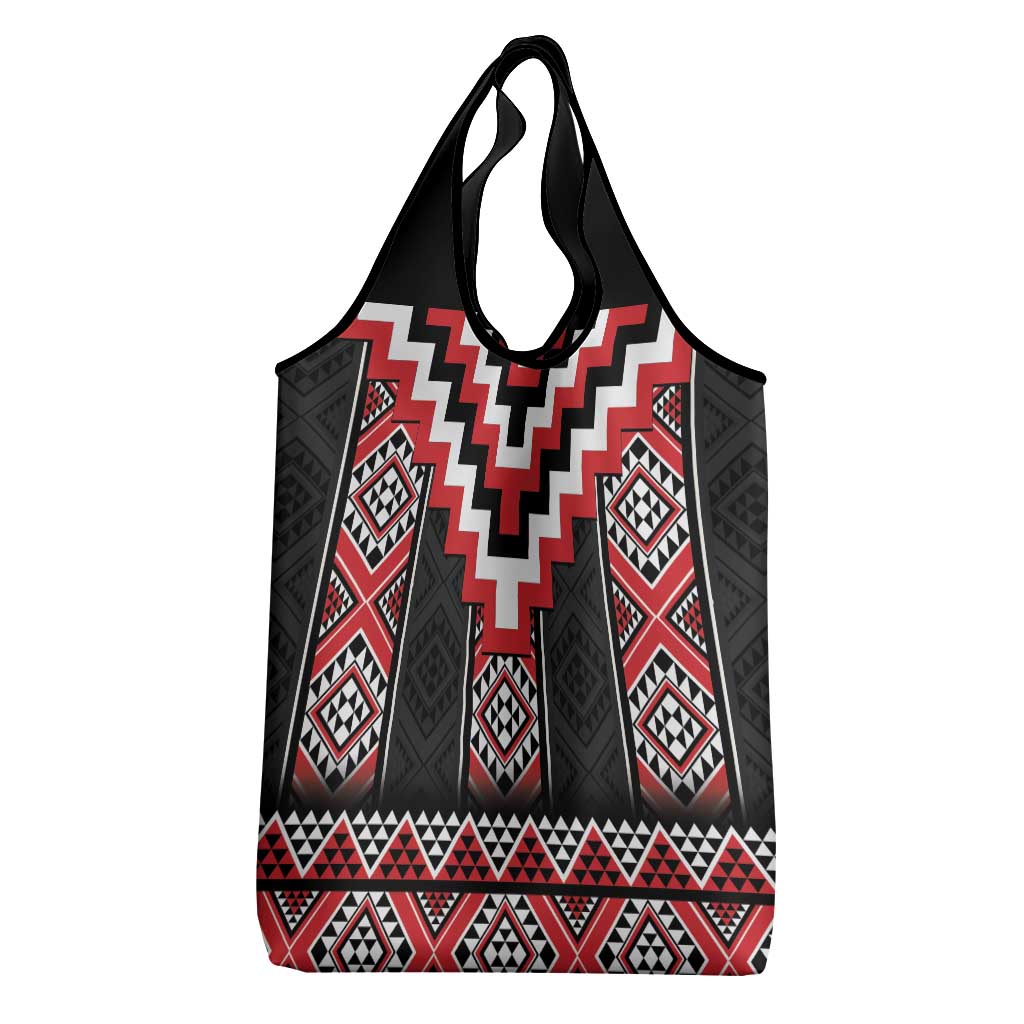 Red Taniko Aotearoa Grocery Bag Niho Taniwha Mix Poutama