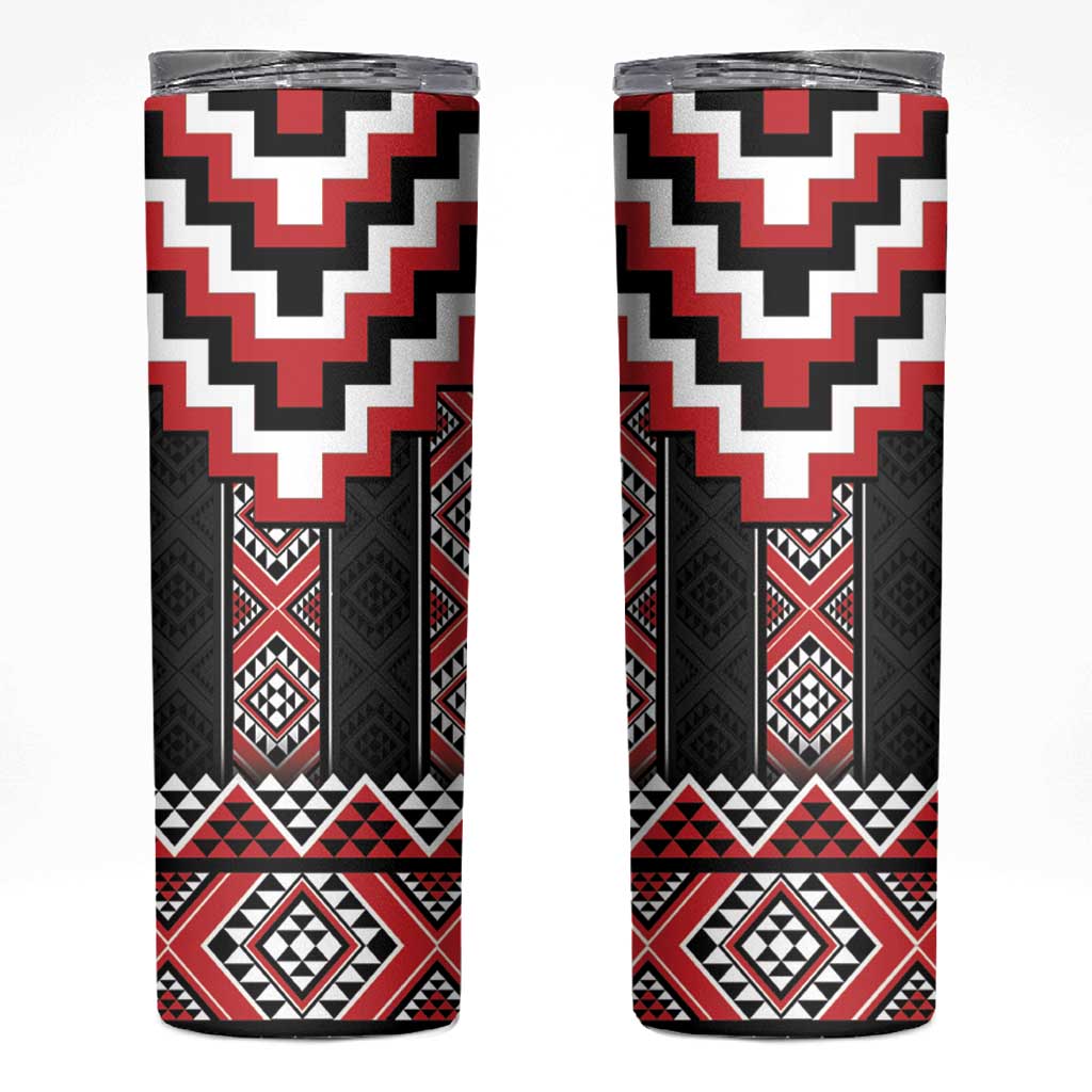 Red Taniko Aotearoa Skinny Tumbler Niho Taniwha Mix Poutama LT14
