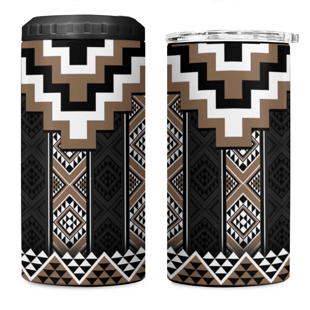 Brown Taniko Aotearoa 4 in 1 Can Cooler Tumbler Niho Taniwha Mix Poutama LT14