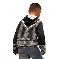 Brown Taniko Aotearoa Kid Hoodie Niho Taniwha Mix Poutama LT14 - Polynesian Pride