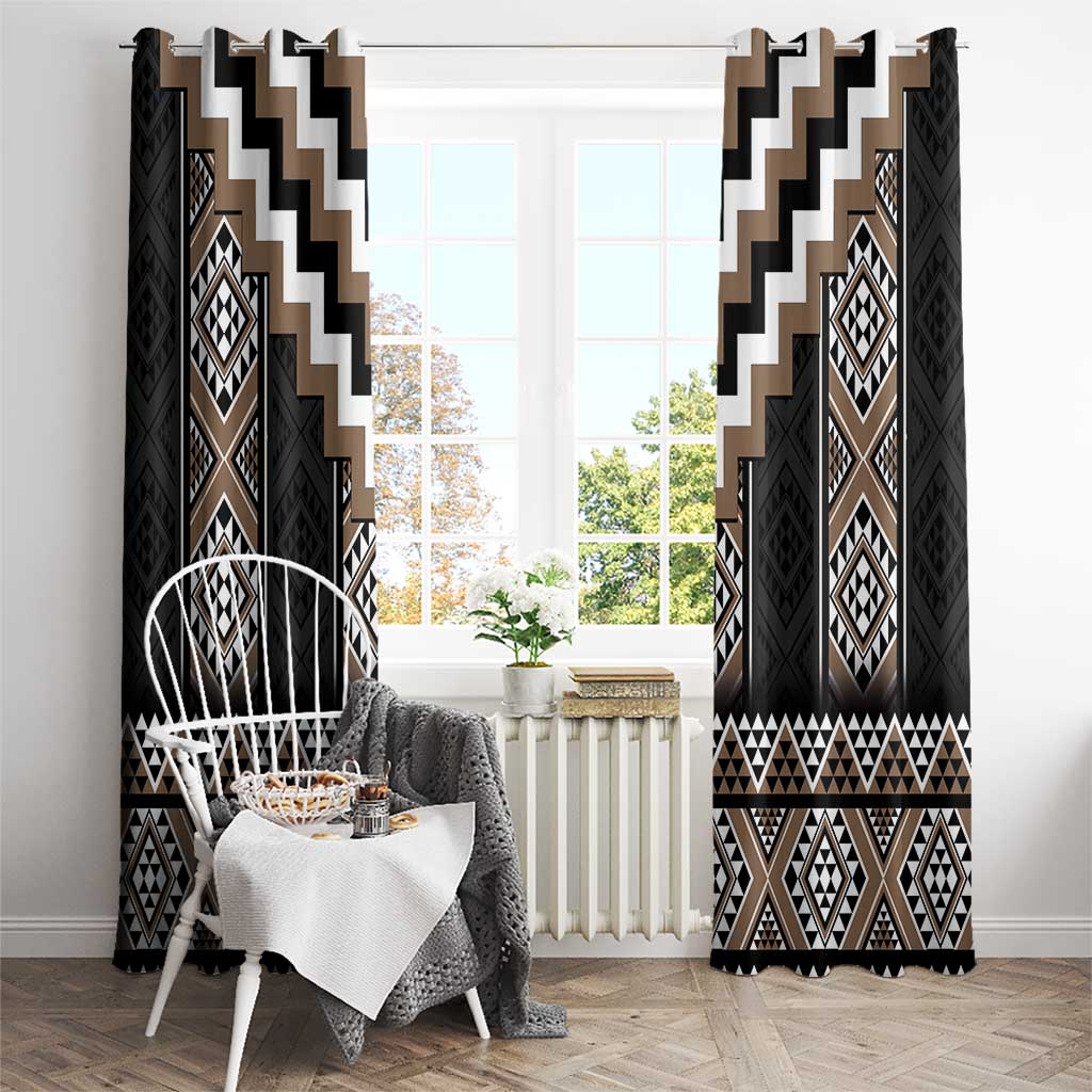 Brown Taniko Aotearoa Window Curtain Niho Taniwha Mix Poutama LT14
