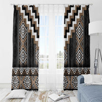 Brown Taniko Aotearoa Window Curtain Niho Taniwha Mix Poutama LT14
