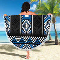 Blue Taniko Aotearoa Beach Blanket Niho Taniwha Mix Poutama LT14