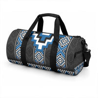 Blue Taniko Motifs Aotearoa Duffle Bag Niho Taniwha Mix Poutama LT14 - Polynesian Pride