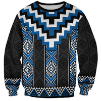 Blue Taniko Aotearoa Sweatshirt Niho Taniwha Mix Poutama LT14