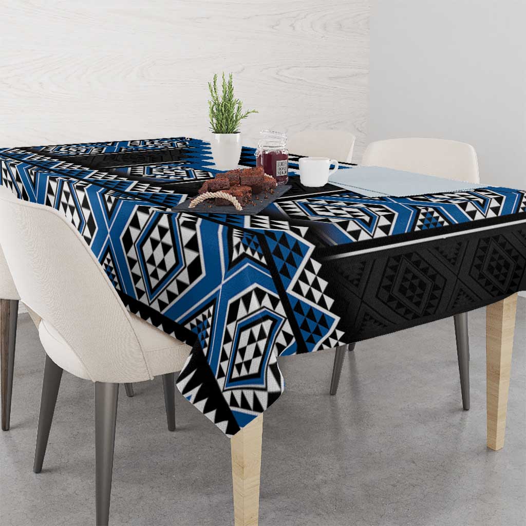 Blue Taniko Aotearoa Tablecloth Niho Taniwha Mix Poutama LT14