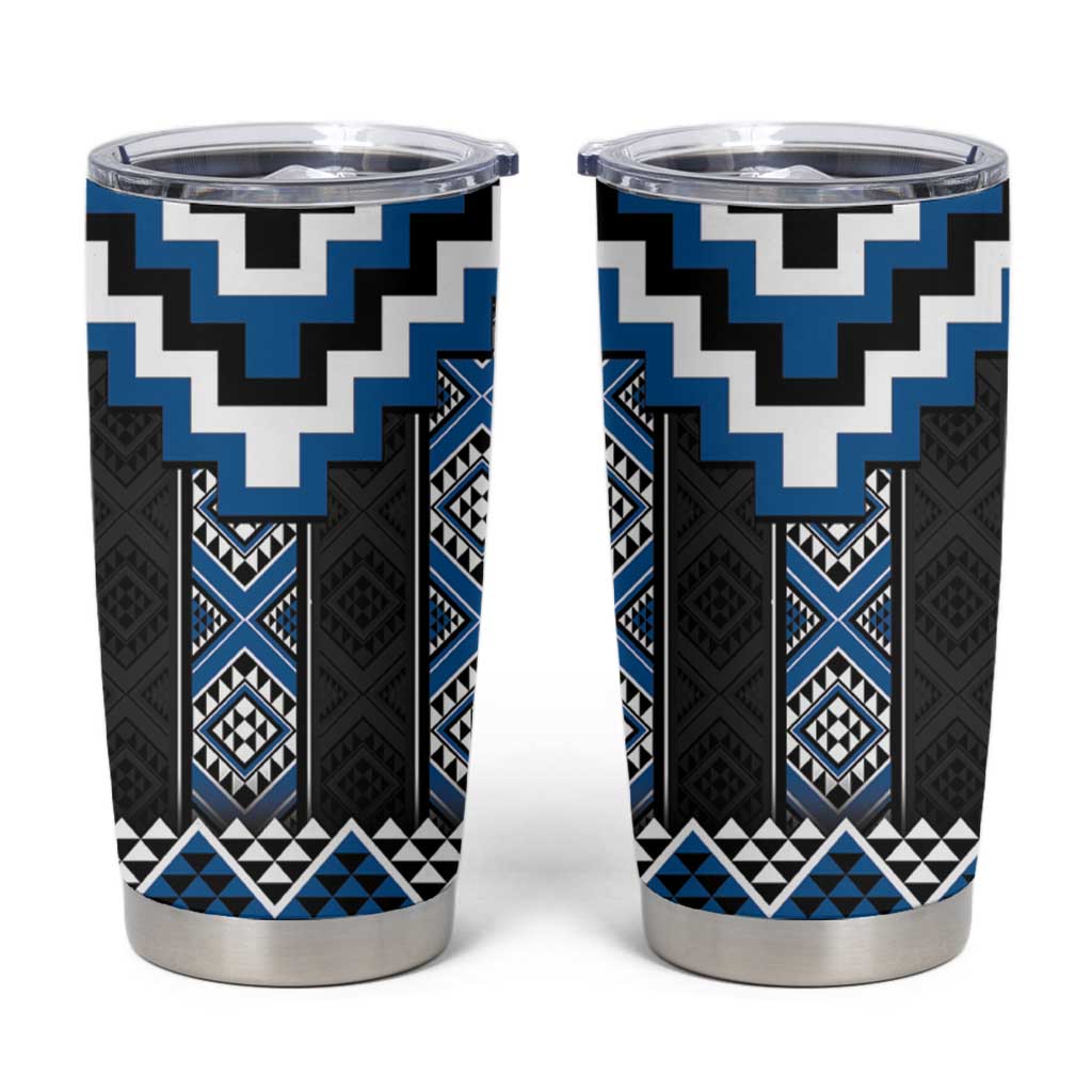 Blue Taniko Aotearoa Tumbler Cup Niho Taniwha Mix Poutama LT14