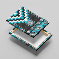 Turquoise Taniko Pattern Aotearoa Canvas Wall Art Niho Taniwha Mix Poutama