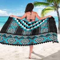 Turquoise Taniko Pattern Aotearoa Sarong Niho Taniwha Mix Poutama