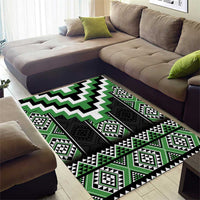 Green Taniko Pattern Aotearoa Area Rug Niho Taniwha Mix Poutama