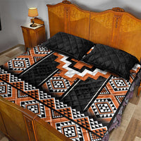 Orange Taniko Pattern Aotearoa Quilt Bed Set Niho Taniwha Mix Poutama