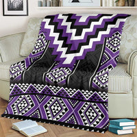 Purple Taniko Pattern Aotearoa Blanket Niho Taniwha Mix Poutama