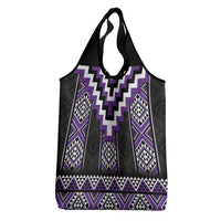 Purple Taniko Pattern Aotearoa Grocery Bag Niho Taniwha Mix Poutama